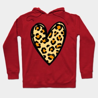 Leopard heart design - valentines day heart design Hoodie